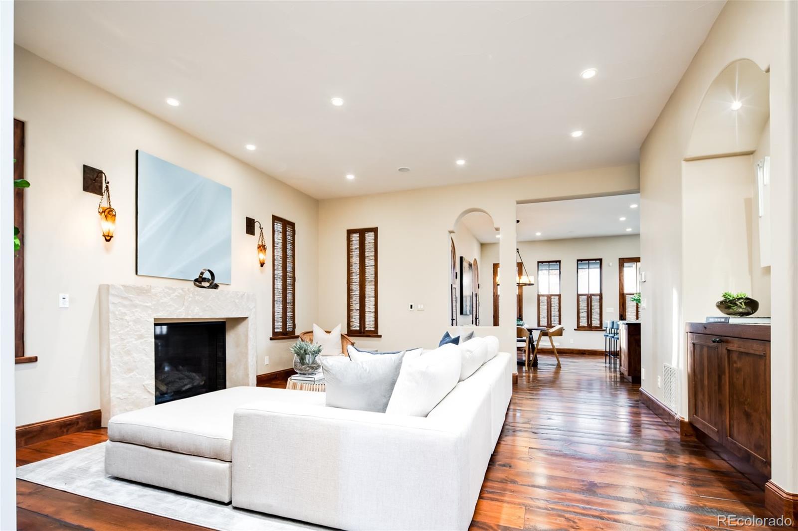 Living Room with Mexican Amber Sconces