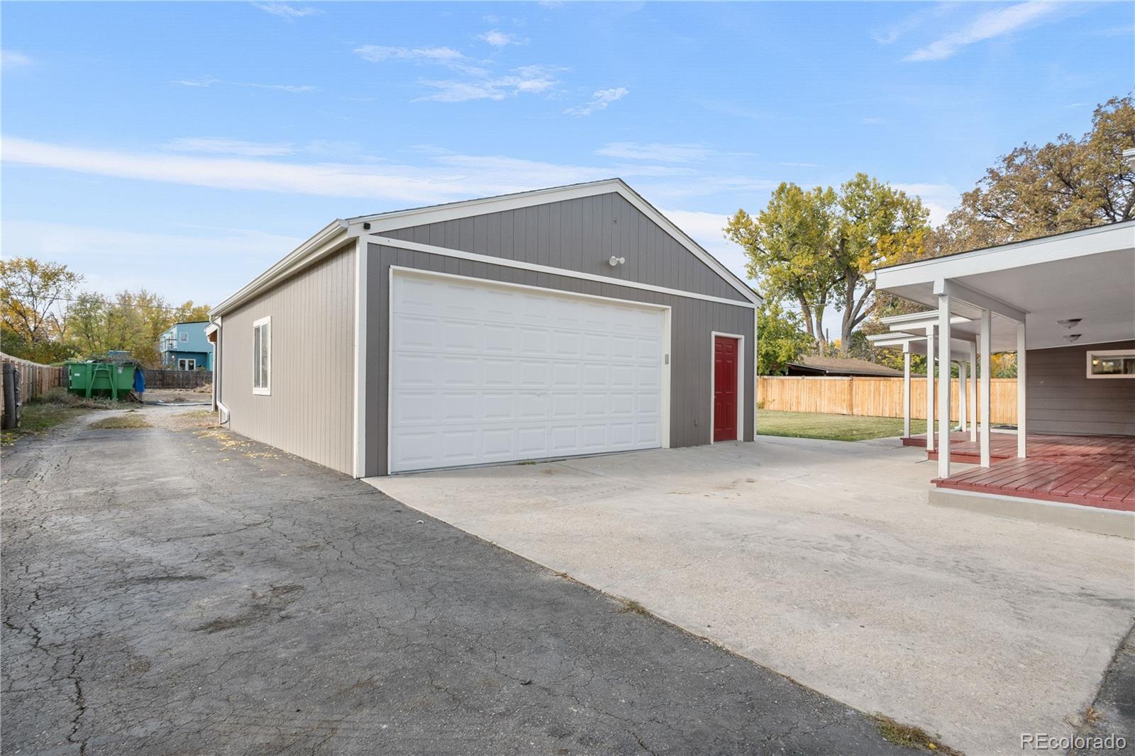 900 sqft garage, large enough for two cars and a workshop area.