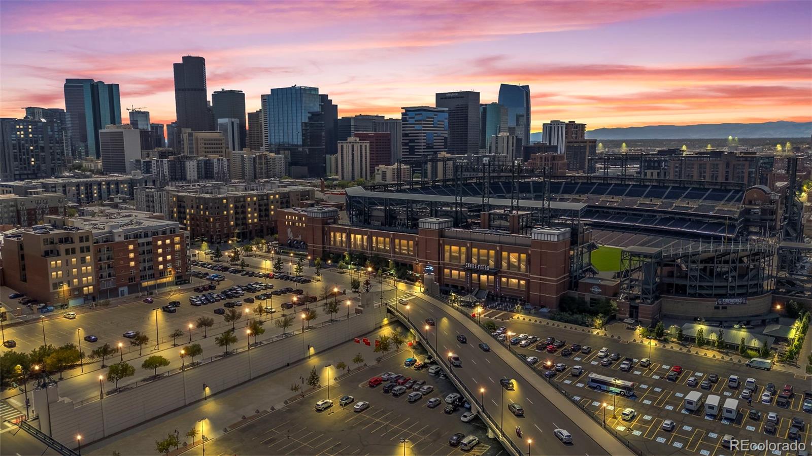 City and mountain views