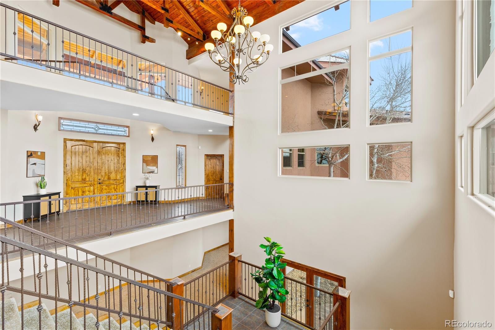 Lofted Interior with soaring tongue in groove ceilings