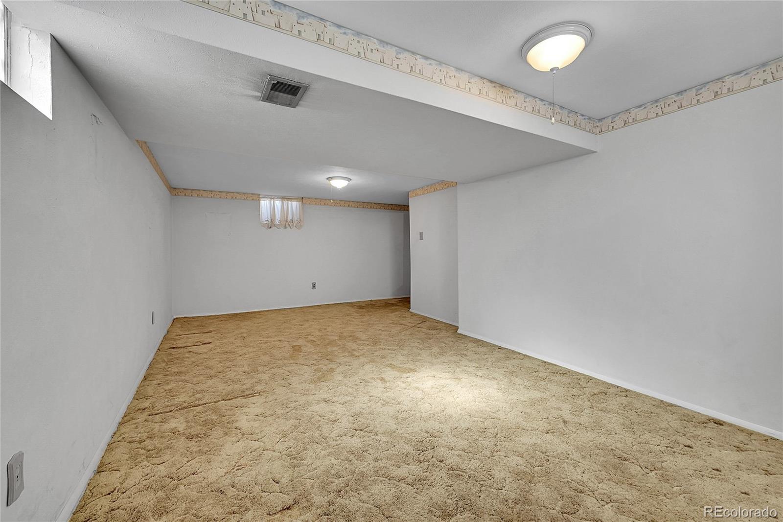 Ample storage area with washer/dryer in basement