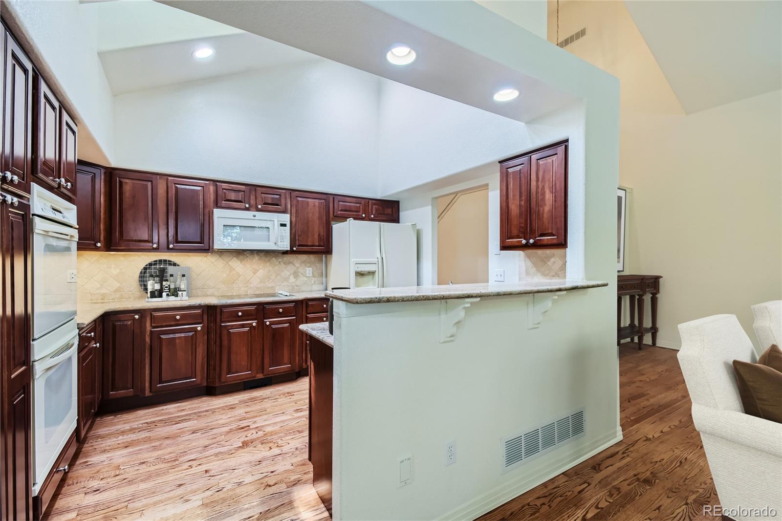 Kitchen has a skylight