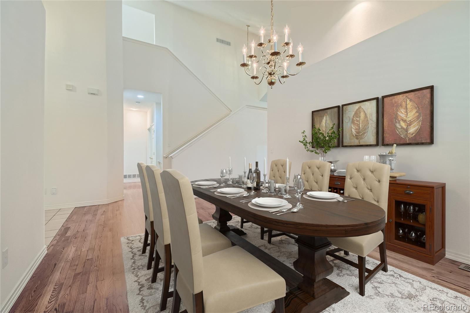 Dining room can fit a much larger table + 8 chairs!