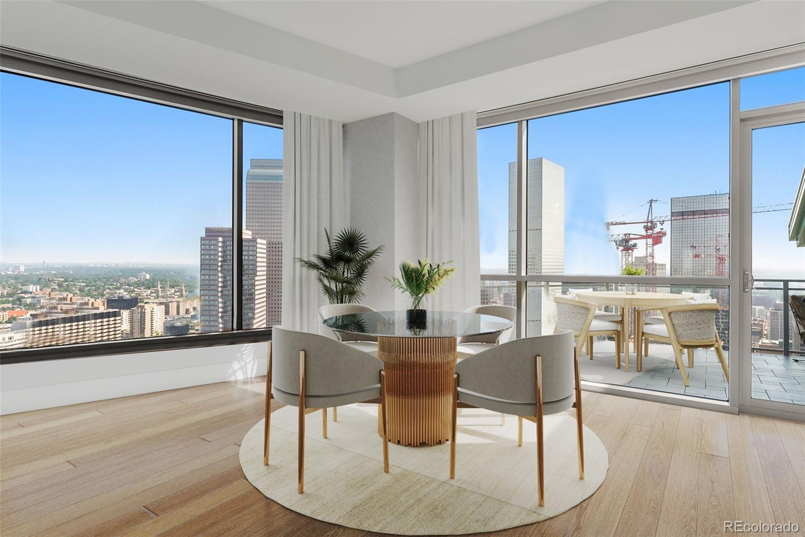 Modern remodel rendering of the eat in kitchen area