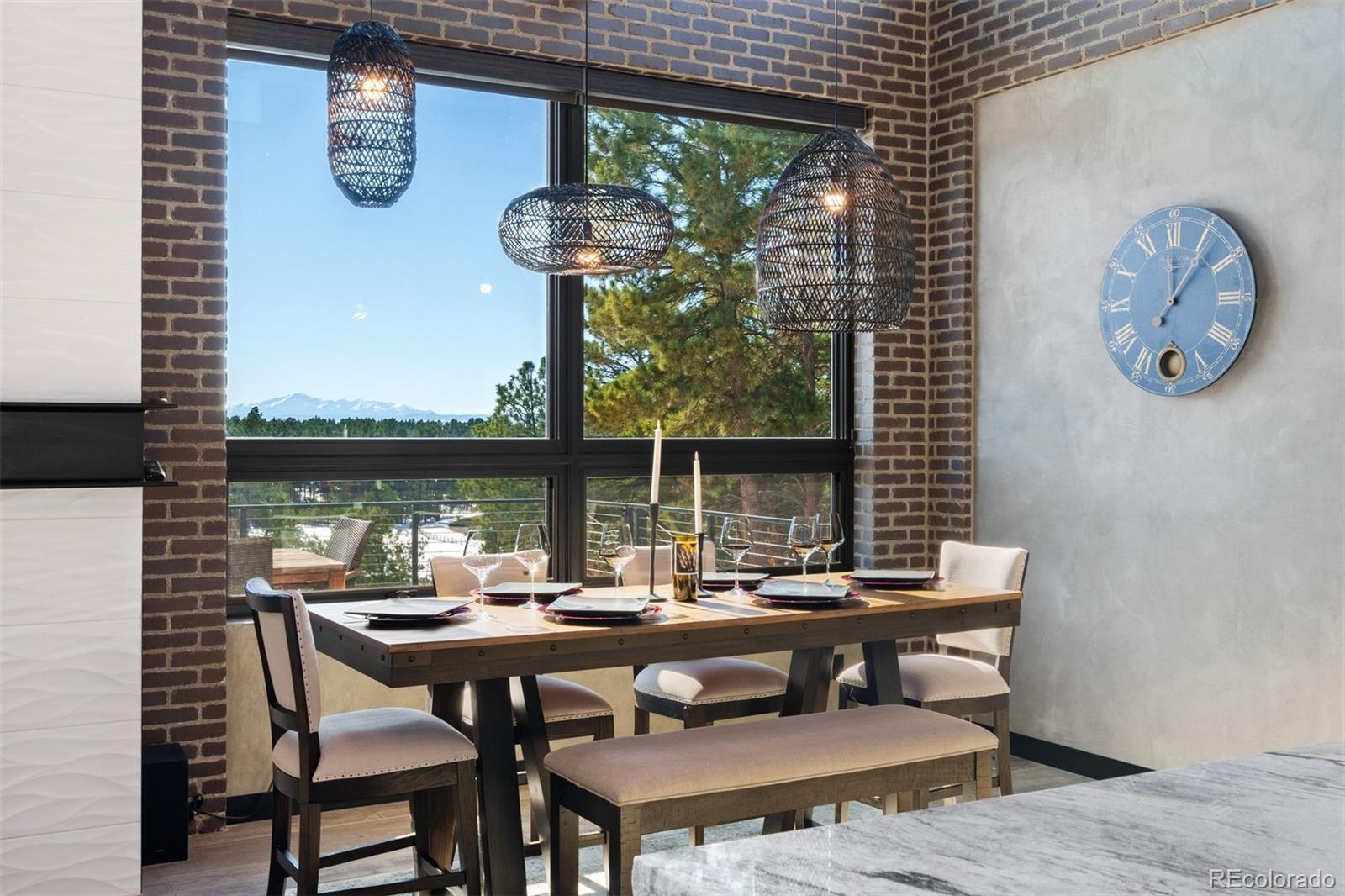 Dining area with views of Pikes Peak.