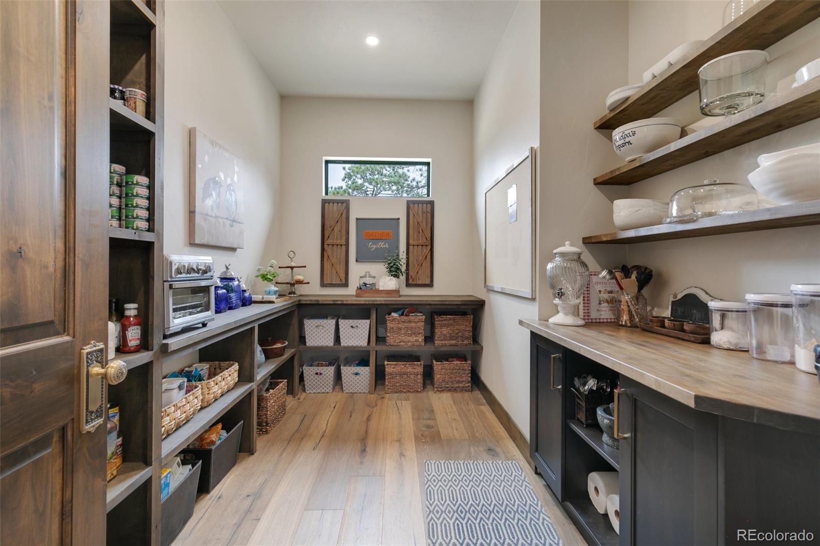 Large walk-in pantry with built-ins