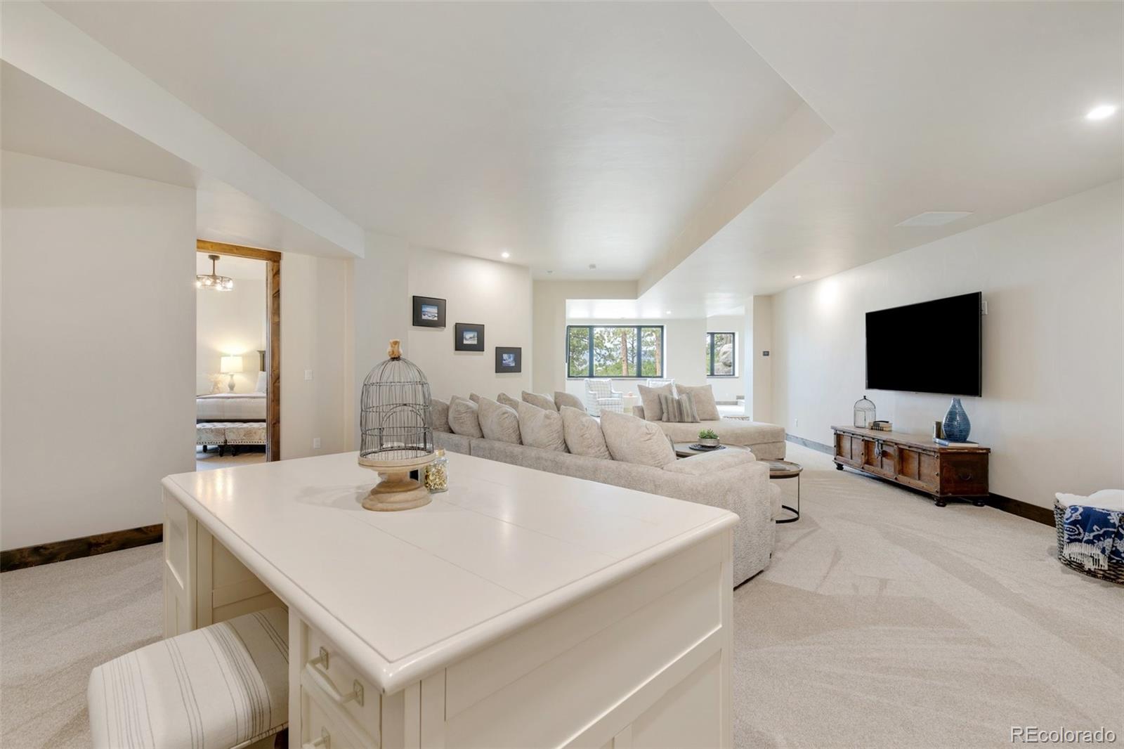 Spacious lower level living room