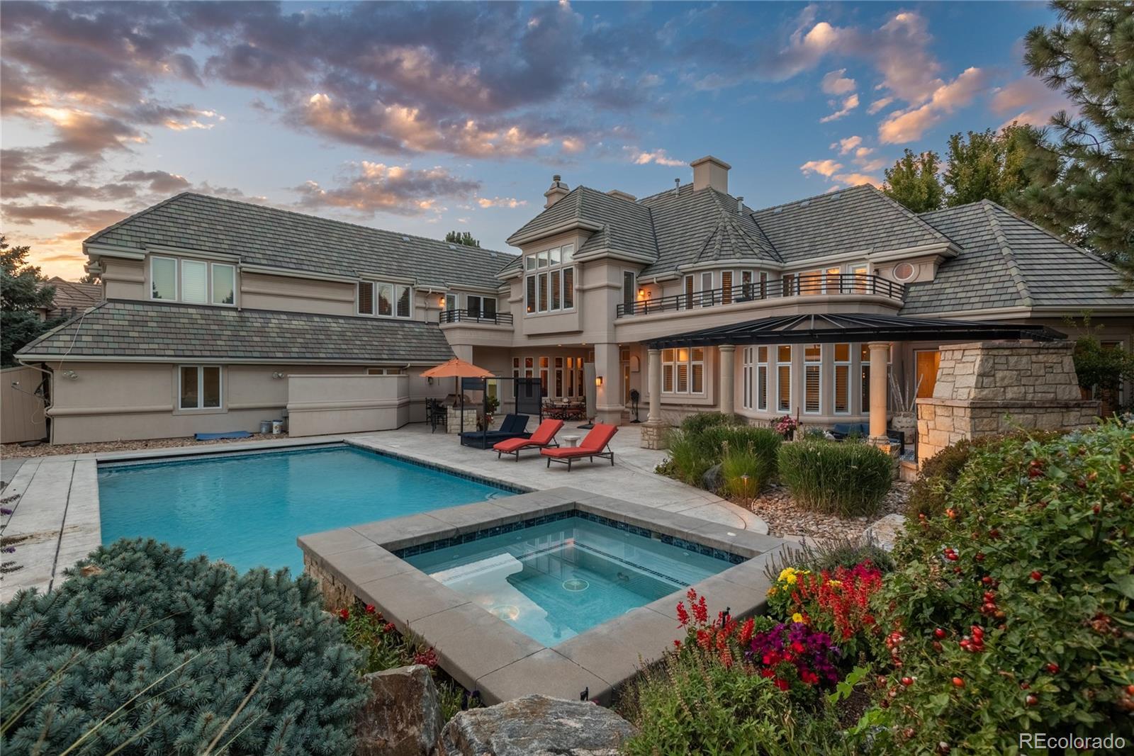 Resort style pool and hot tub.