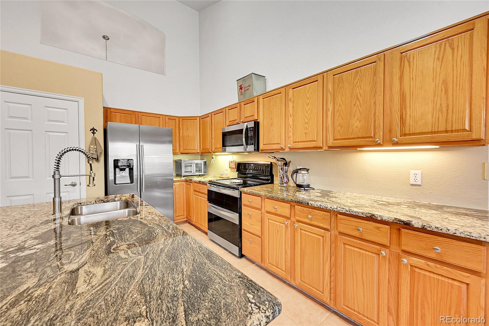 Gorgeous granite counters with generous pantry