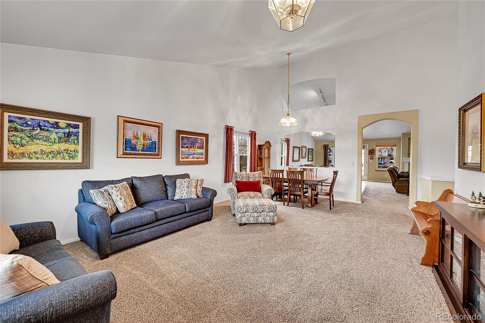 Front living room with formal dining area