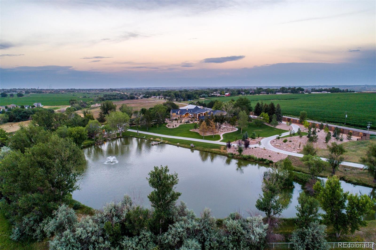 A serene view of Swan Lake Estate, facing East, encompassing all 9+ acres of Colorado beauty