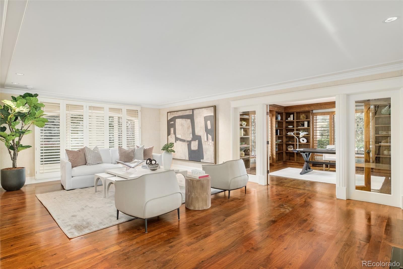 Front living room features a fireplace