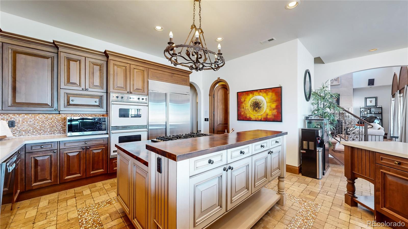 Gorgeous kitchen with subzero and viking appliances.  Large 5x10 pantry.