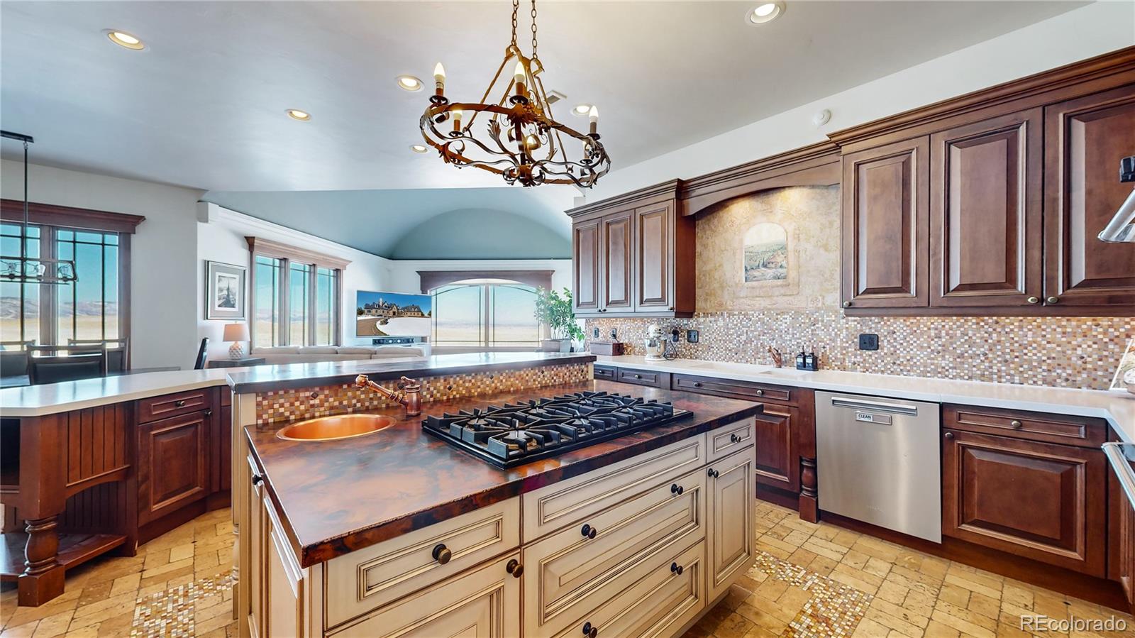 Gorgeous kitchen with subzero and viking appliances.