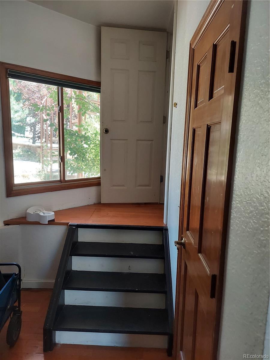 Lower Entrance from stairs. Also coat closet.