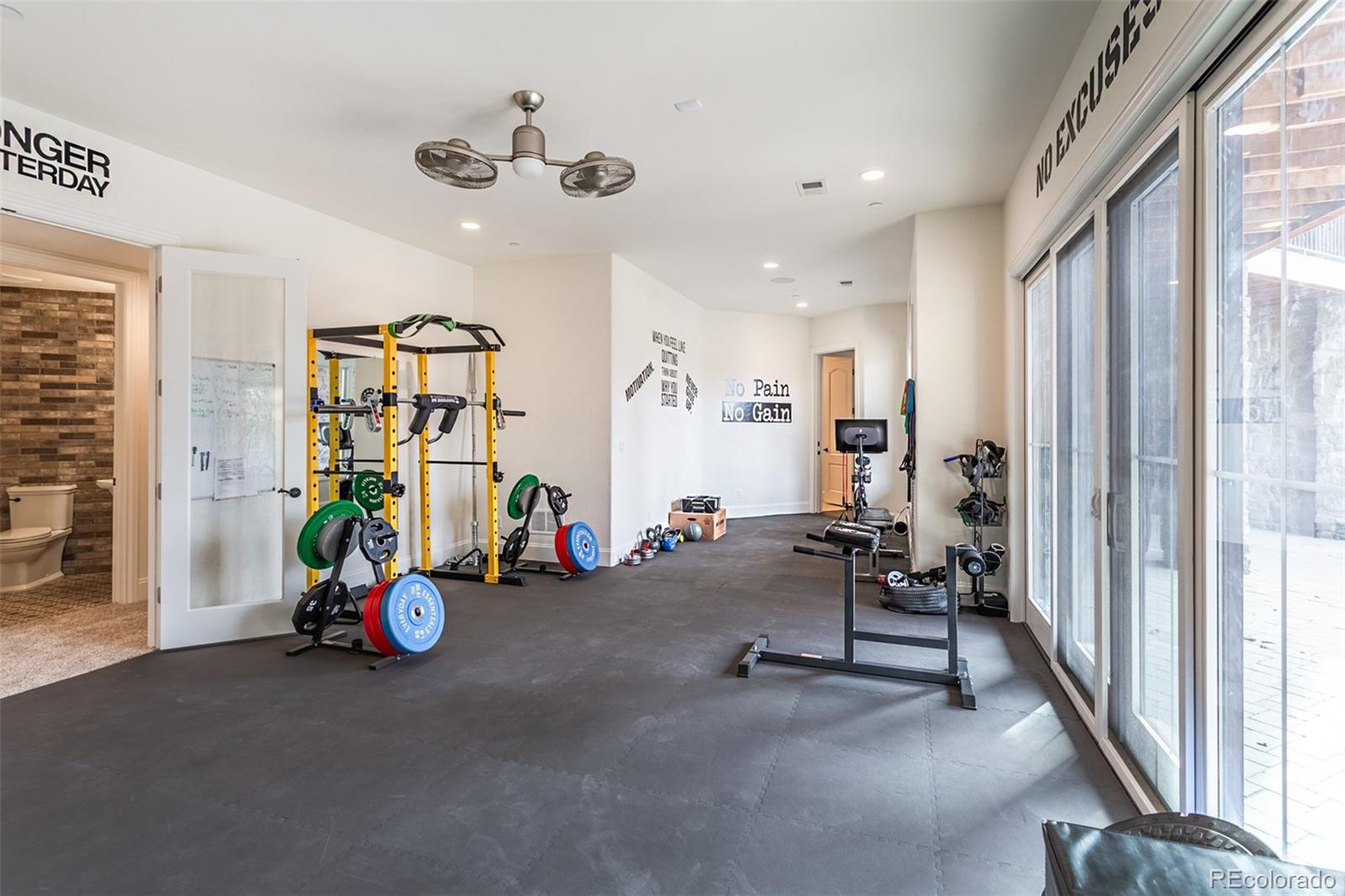 Gym with padded flooring