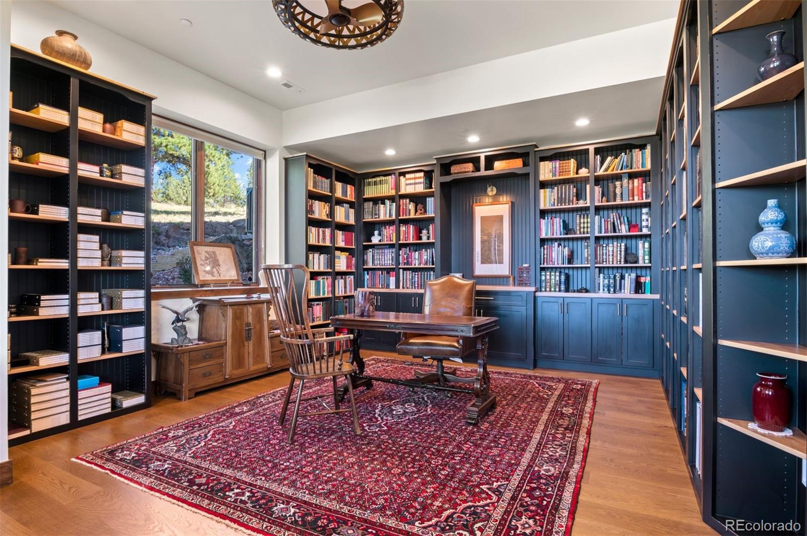 Office #1 with built-in shelving.