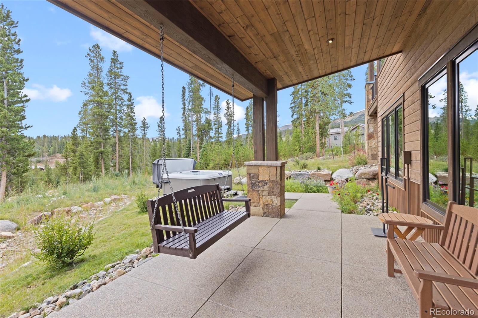 Private patio with gorgeous wild flower garden