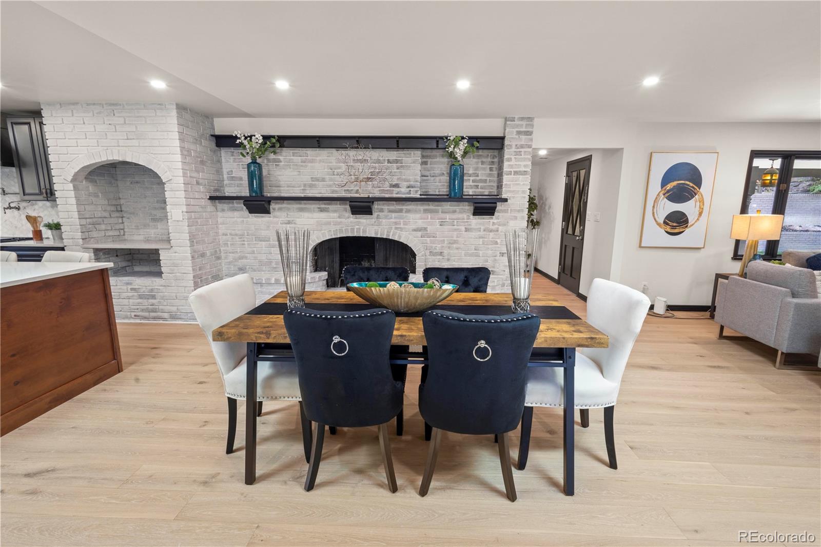 Kitchen Eating area w/wood burning stove