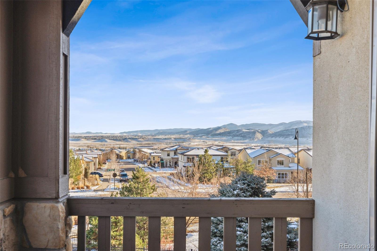 Views of Foothills off covered porch off kitchen