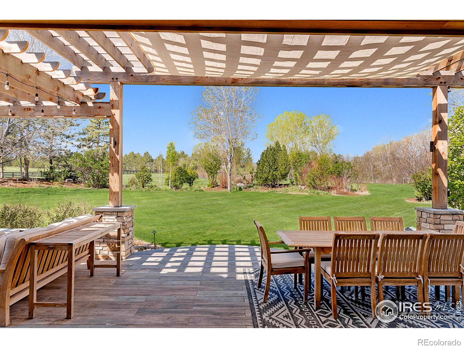 Back Patio & Pergola with rolling lawns