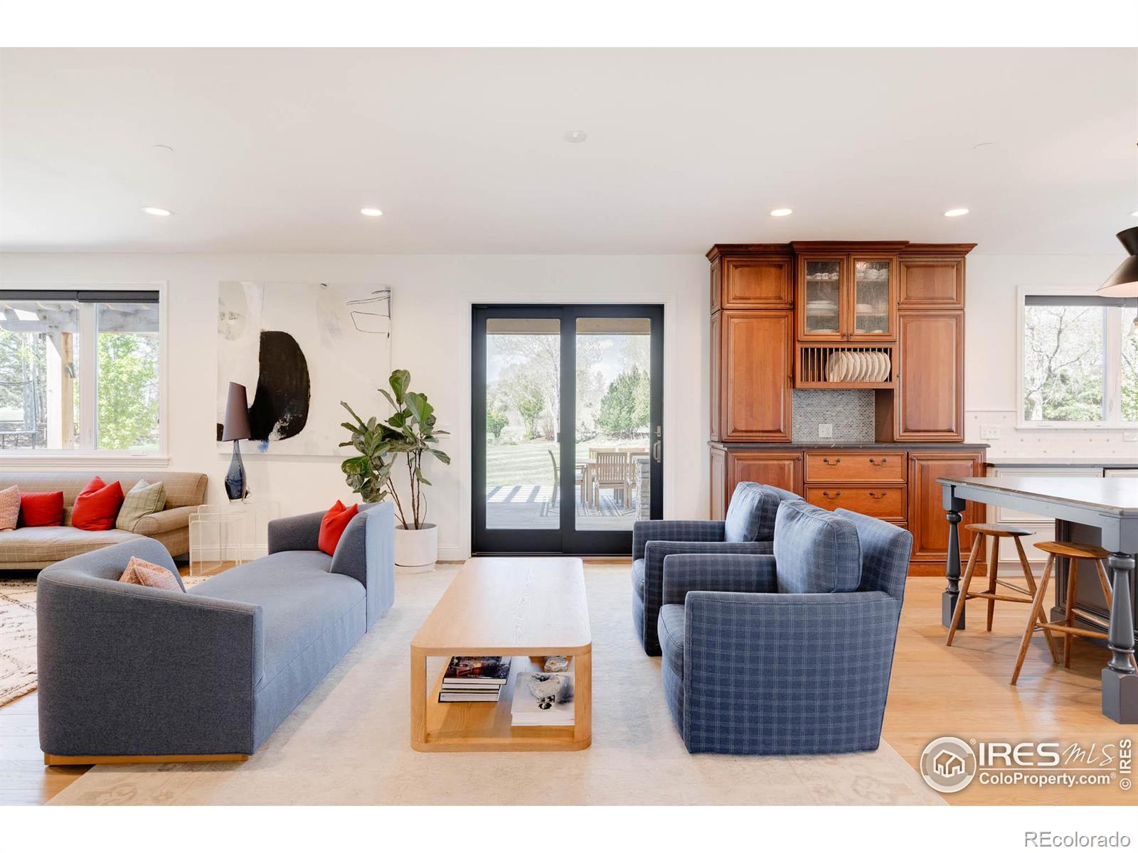 Family Room with sliding doors to outdoor oasis