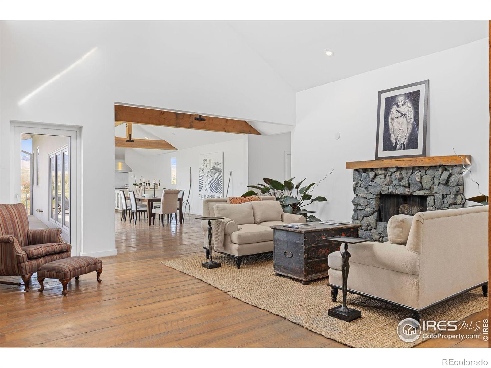 Living Room looking to Dining Room and Kitchen