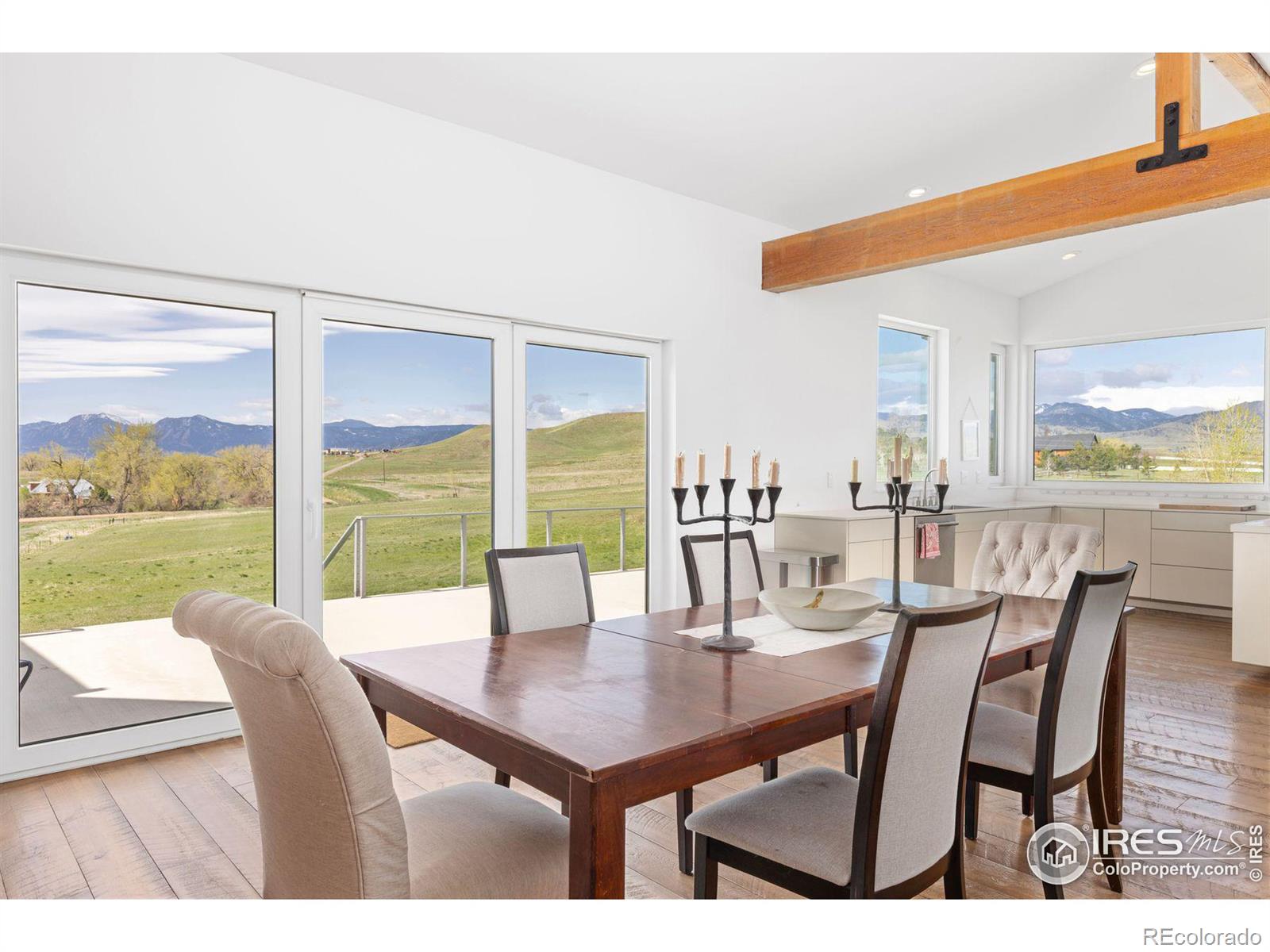 Dining Area opens to Back Patio and Views of the Flatirons and the Plains