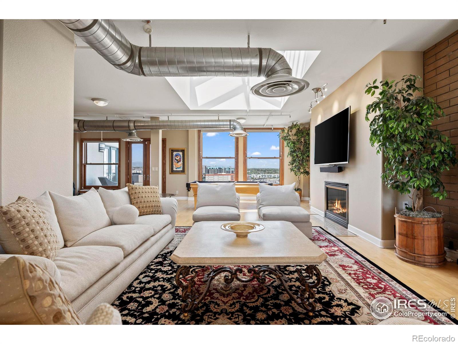 Second living room with gas fireplace