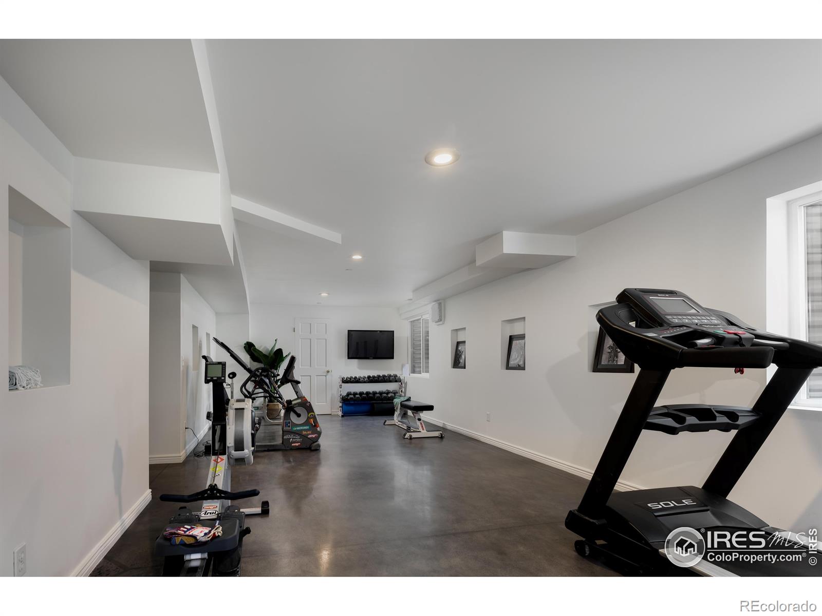 Huge daylight basement with separate gym and wellness rooms. Brand new painted, gorgeous concrete floors