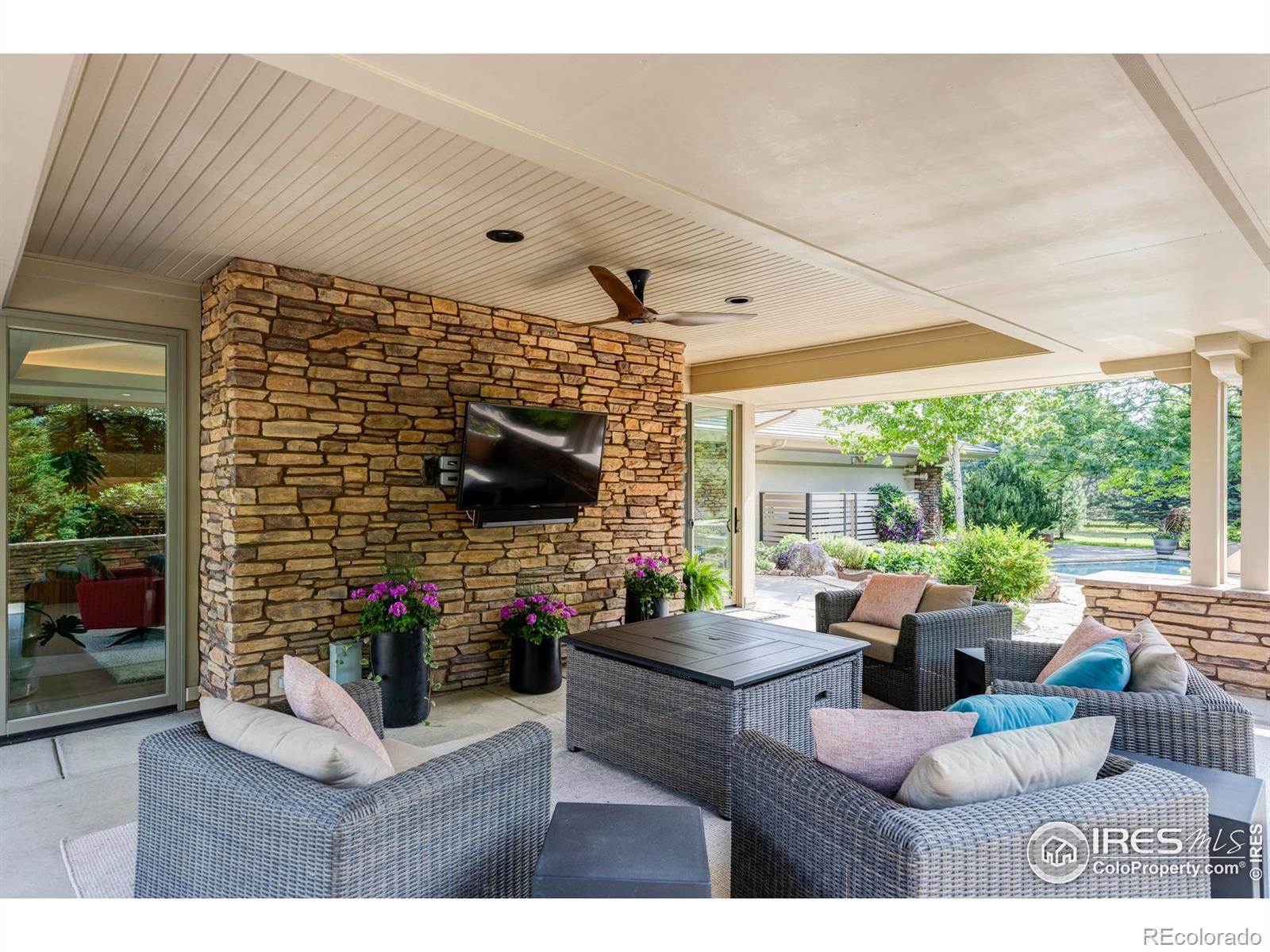 Covered outdoor living room.