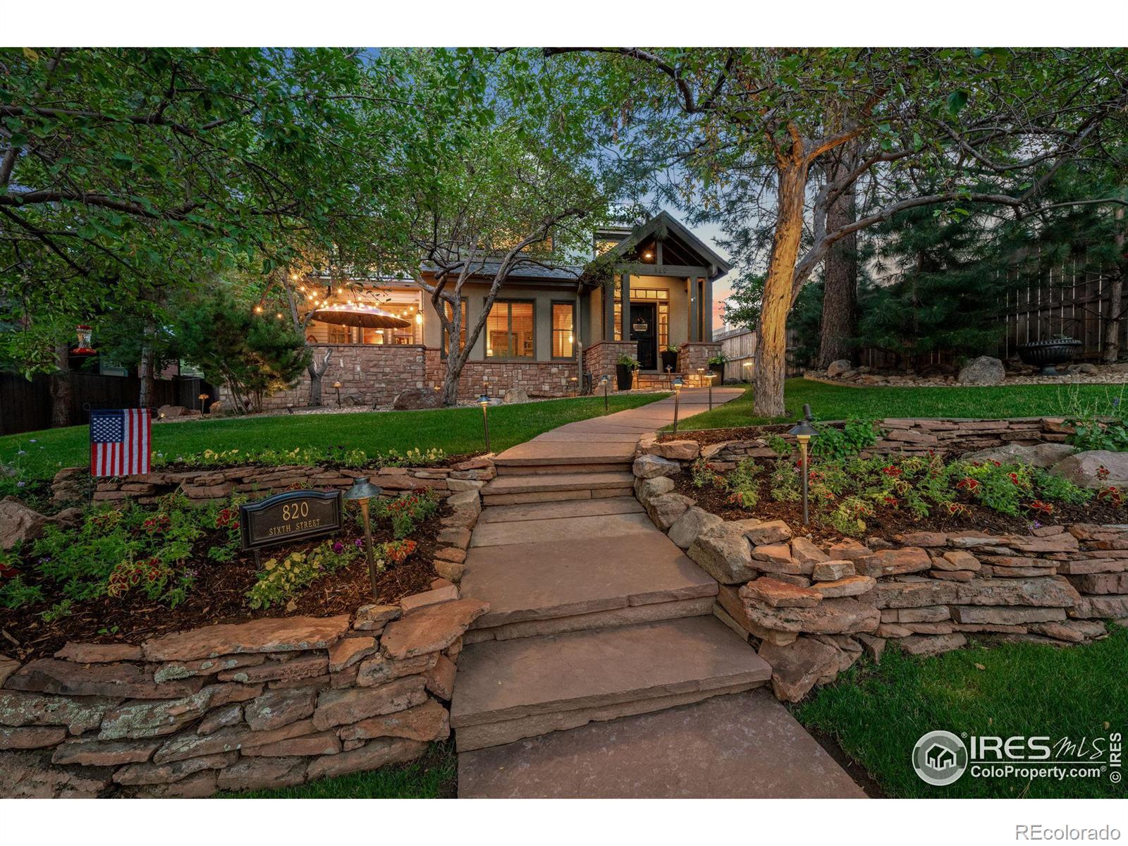 Stone walkway, fantastic landscaping