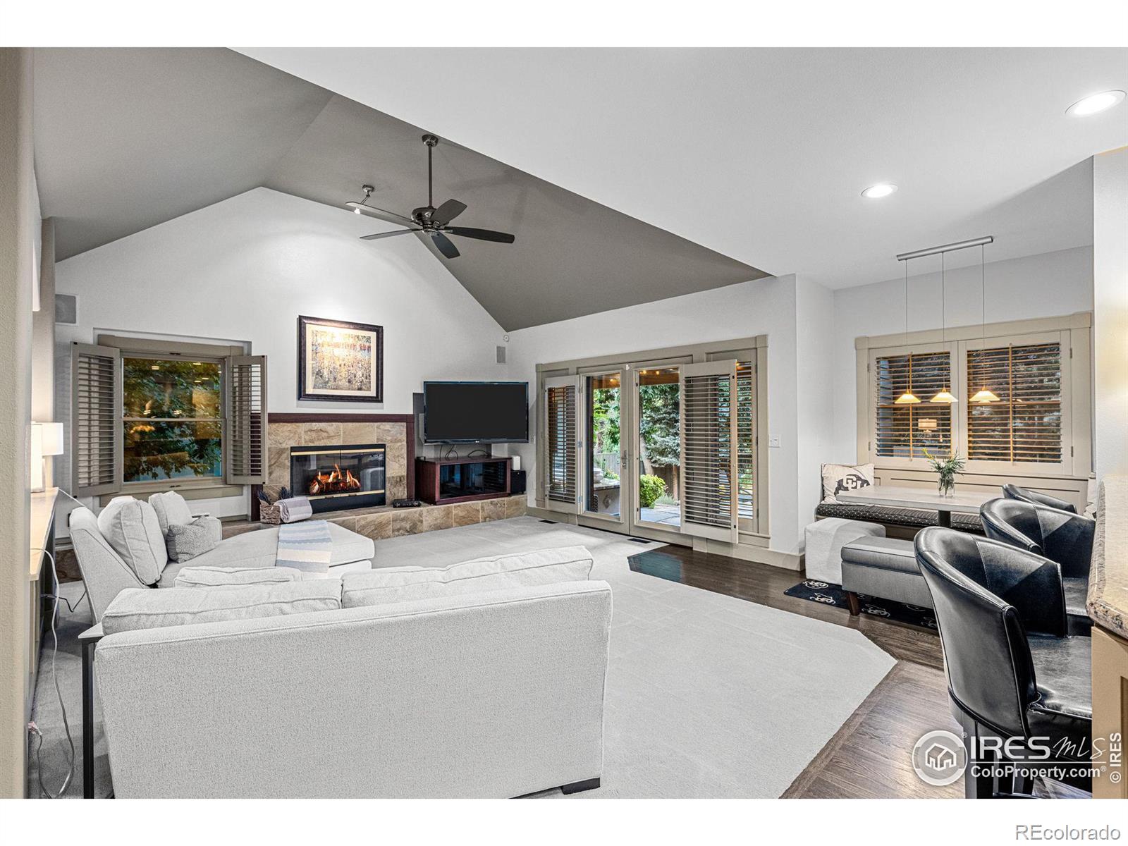 The central family room that opens up to the back patio.