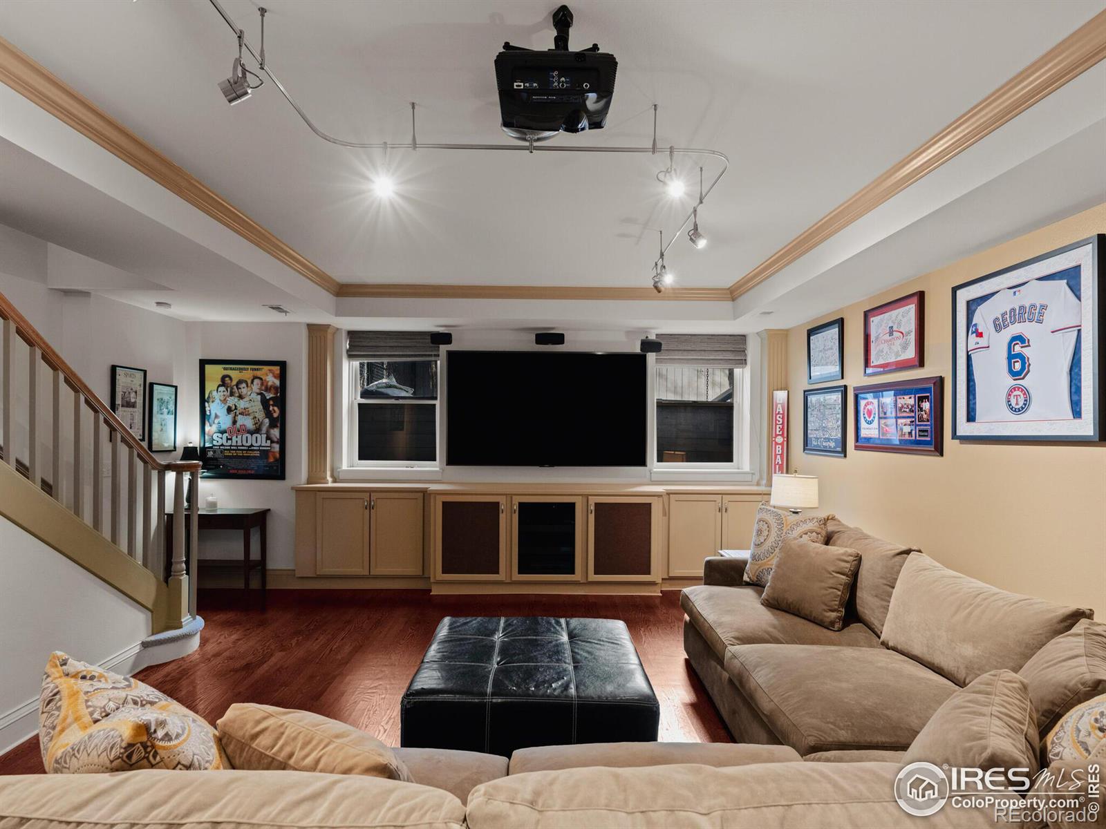 Lower-level entertainment and movie room.