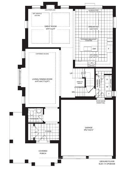 The Perry Elevation A - Main Floor Plan