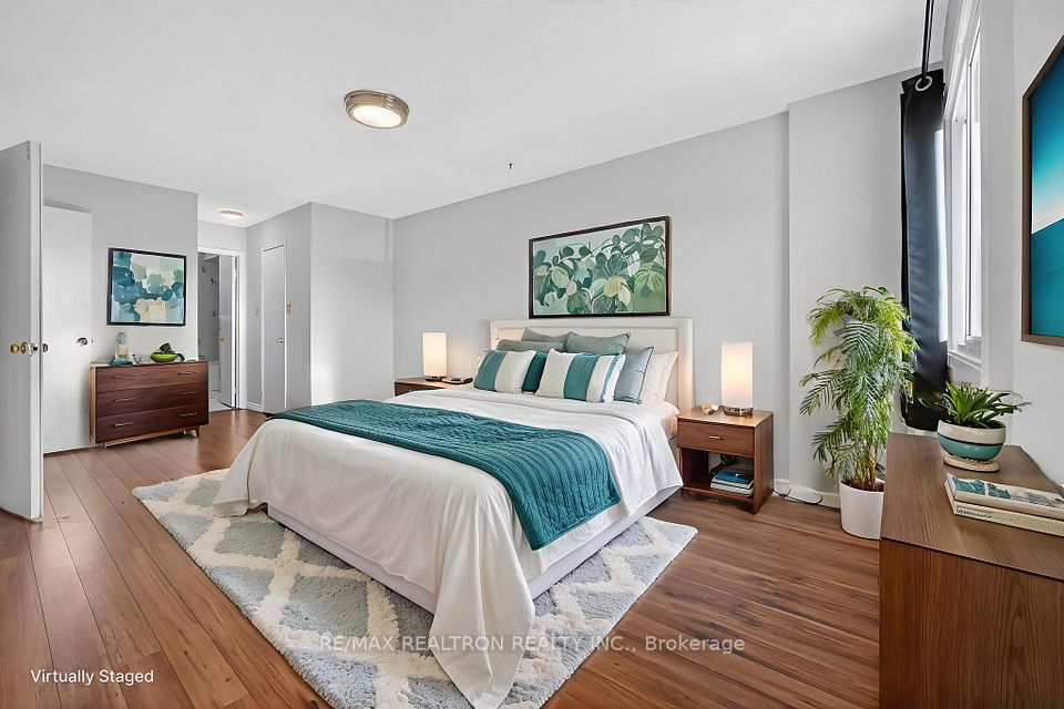 Virtually staged primary bedroom