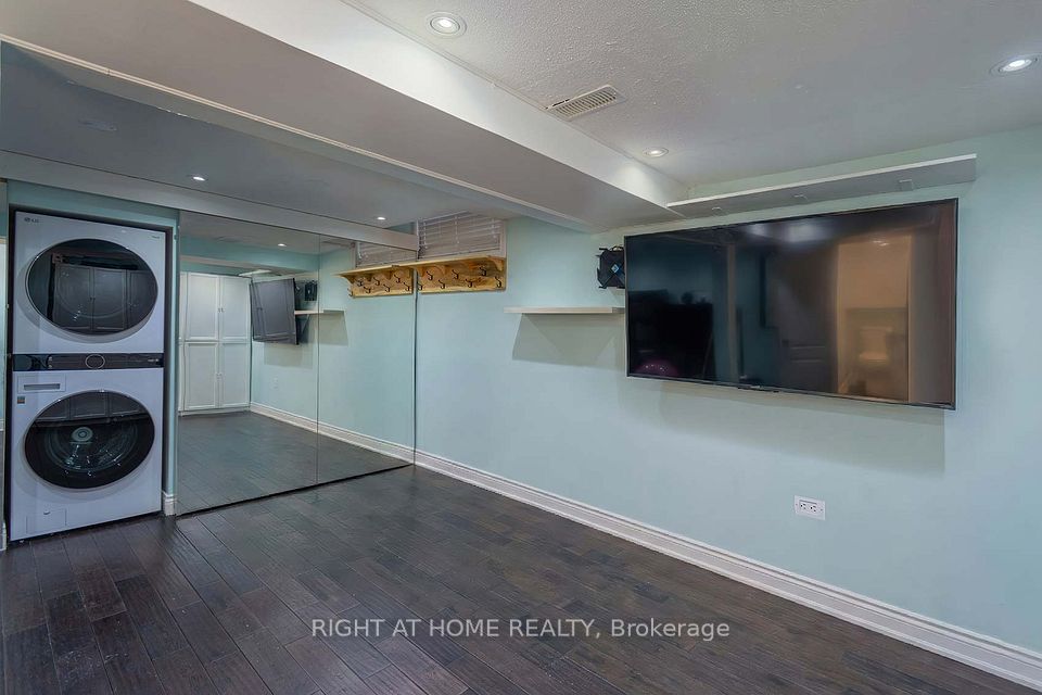 Laundry Station With Mirror Panel Closet