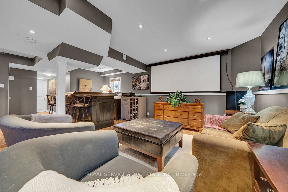 Basement rec room with bar & room to entertain
