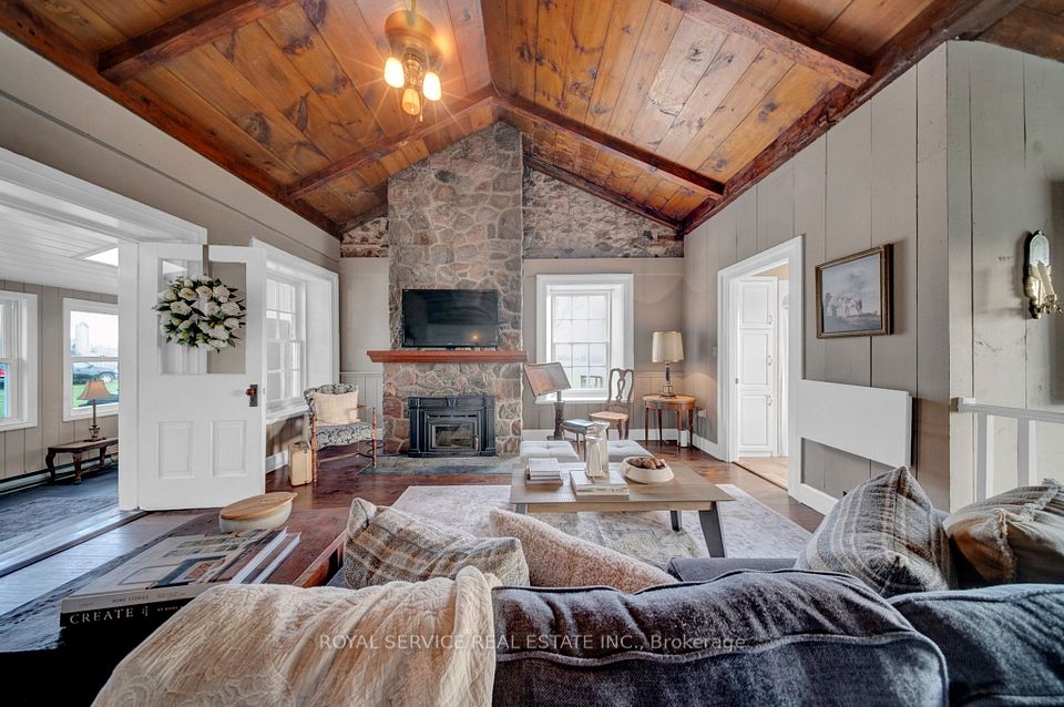 Family Room with cozy wood burning fireplace