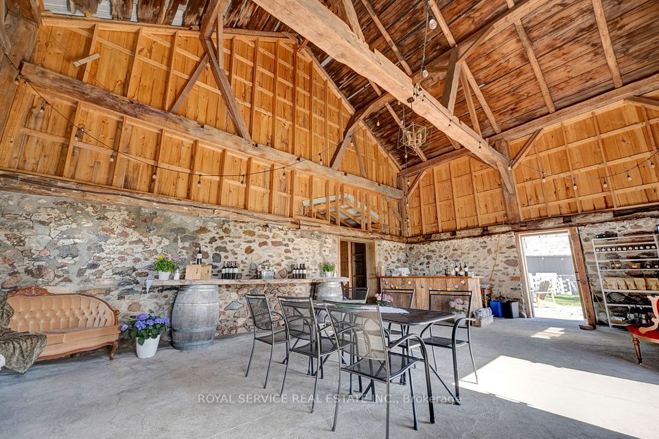 Large generous wine tasting room in the barn