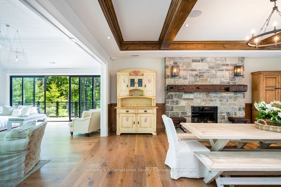 Open concept, w/o to decks and hot tub and forest