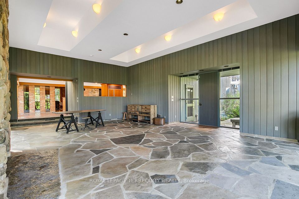 Walk Out to Gardens and Flagstone Flooring