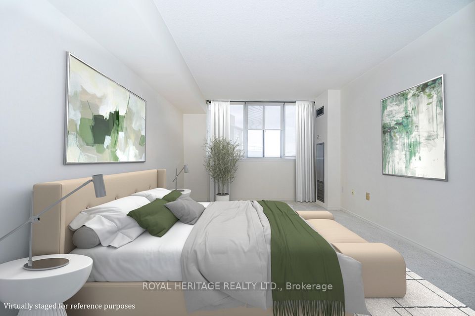 Virtually staged primary bedroom for reference