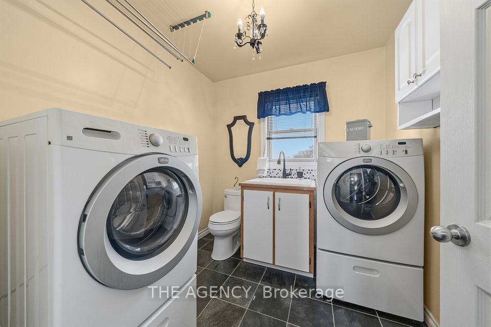 Full size laundry machine, laundry sink, toilet