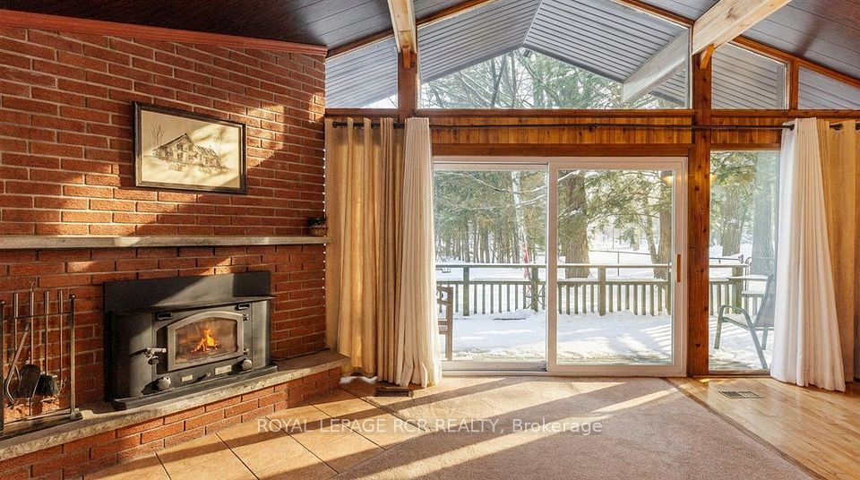 wood burning fireplace