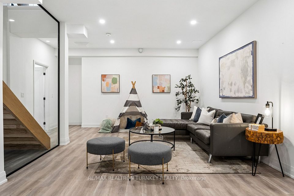 Large above grade windows and high ceilings