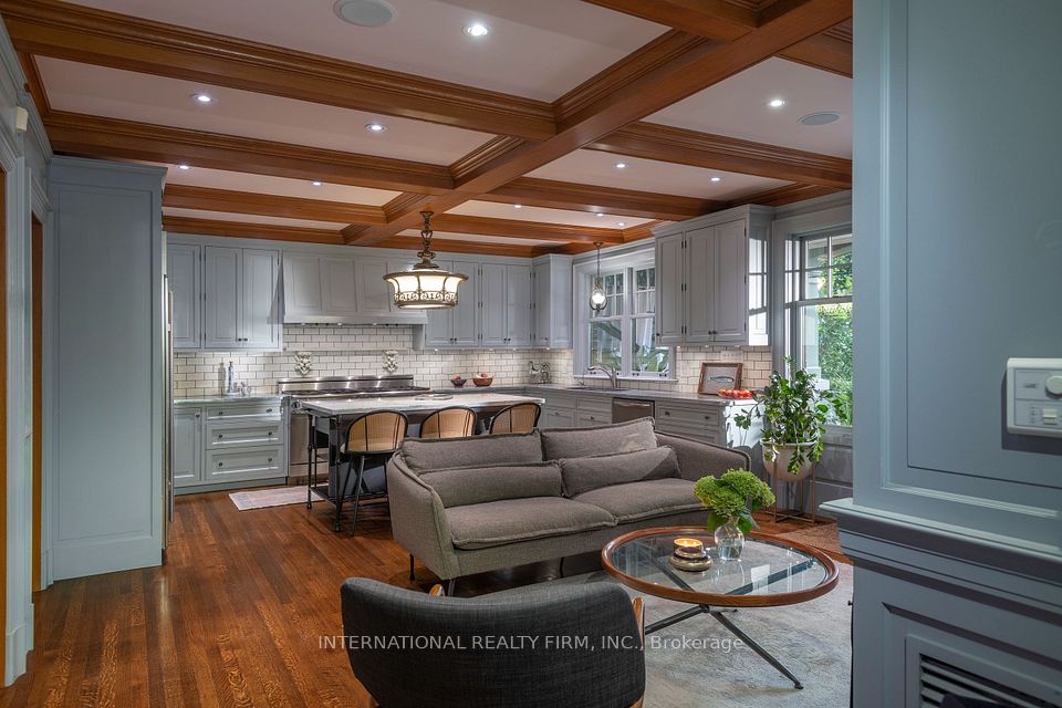 Kitchen and family room.
