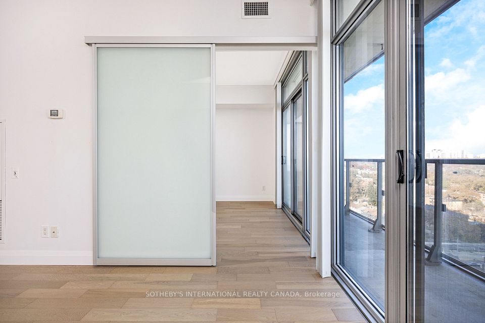 Sliding door to primary bedroom
