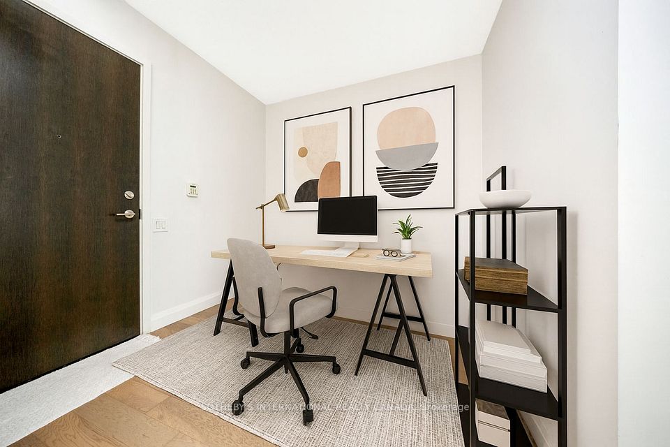 Virtually staged den / office