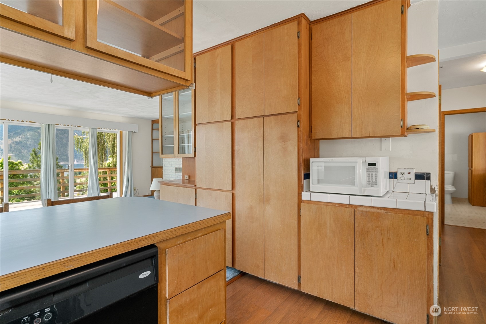 Kitchen opens to views and view deck